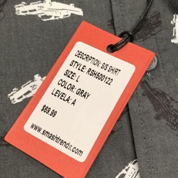 RED Brand Mens Button Up Novelty Car Shirt Size Large NWT - Picture 4 of 7